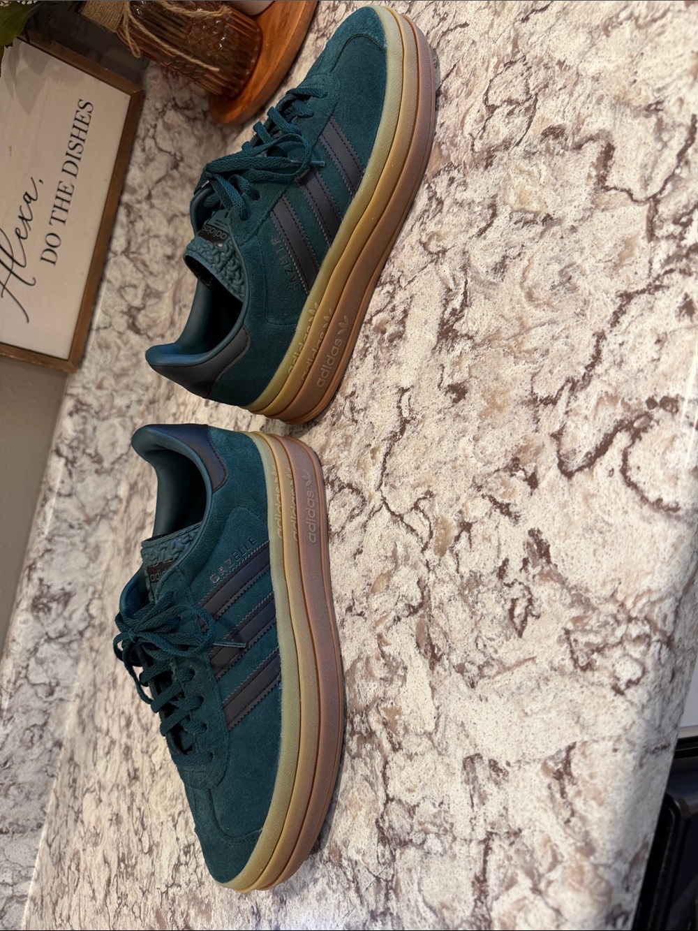 adidas womenTeal Suede Casual Sneakers - Picture 4 of 9